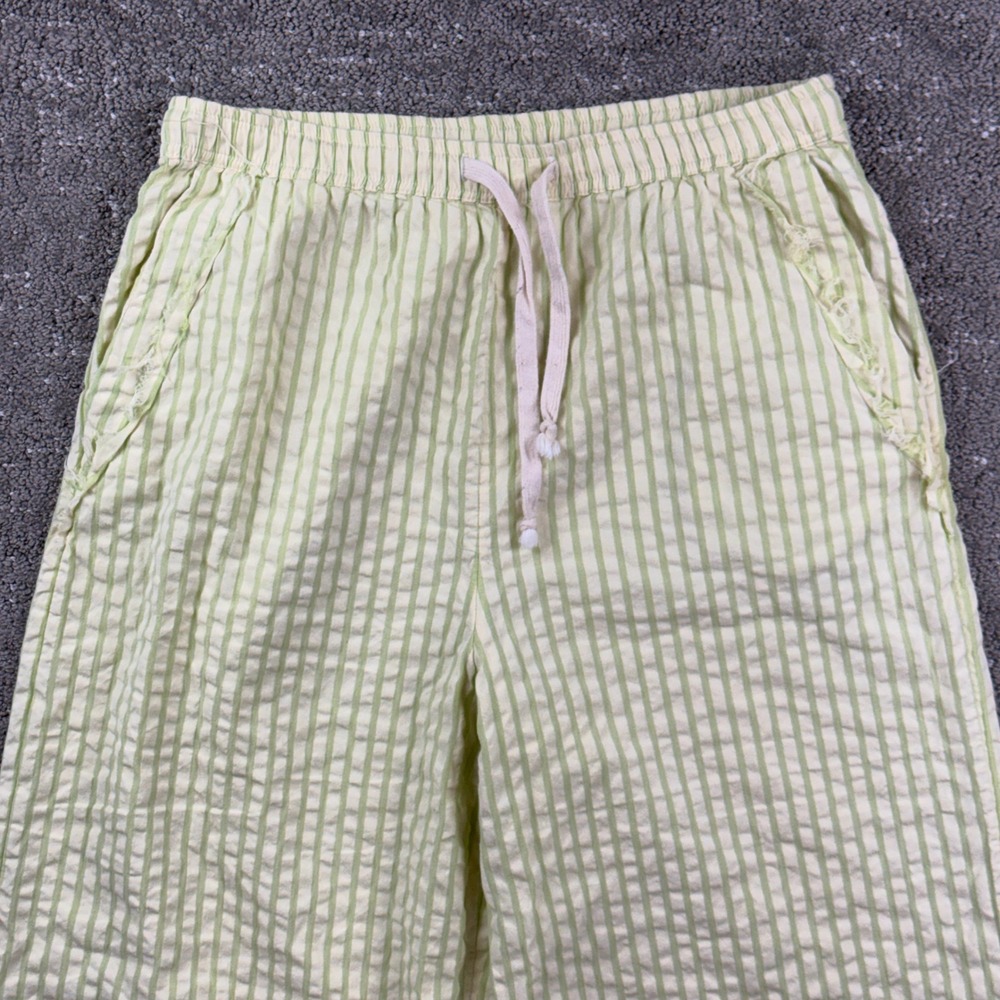 Out From Under Pants Womens M Sage Striped Seersucker Wide Leg Lounge Boho